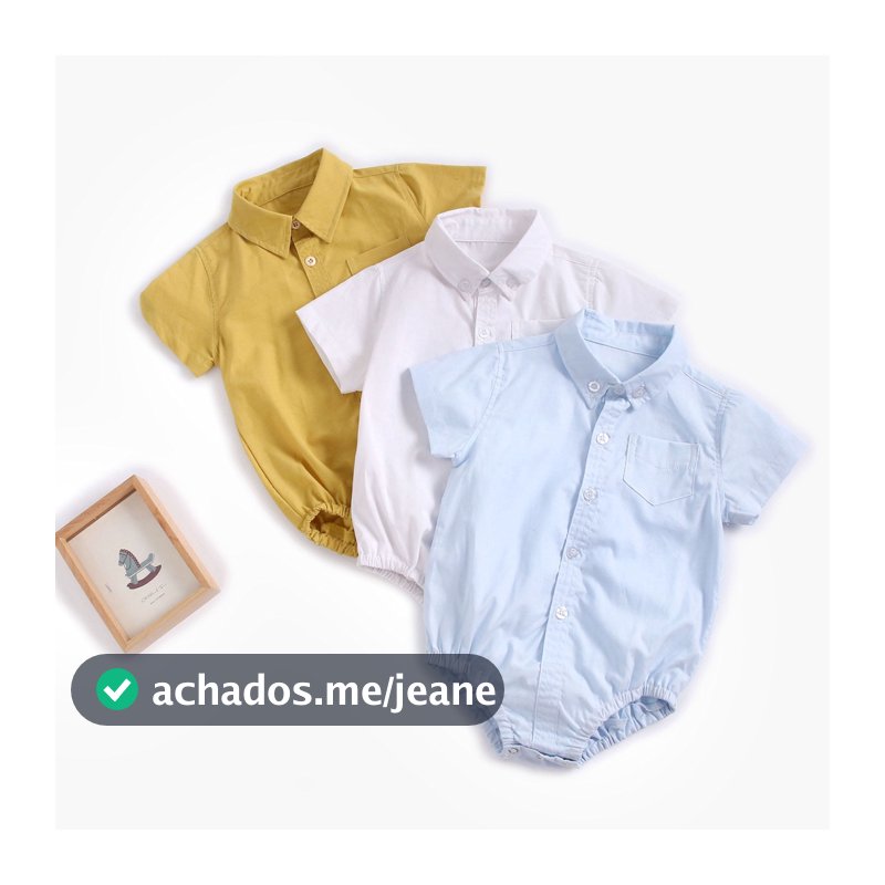 Verão De Algodão Do Bebê Meninos Bodysuits Cor Sólida Crianças Camisas Roupas Da Criança Roupas Casuais Novo Estilo
