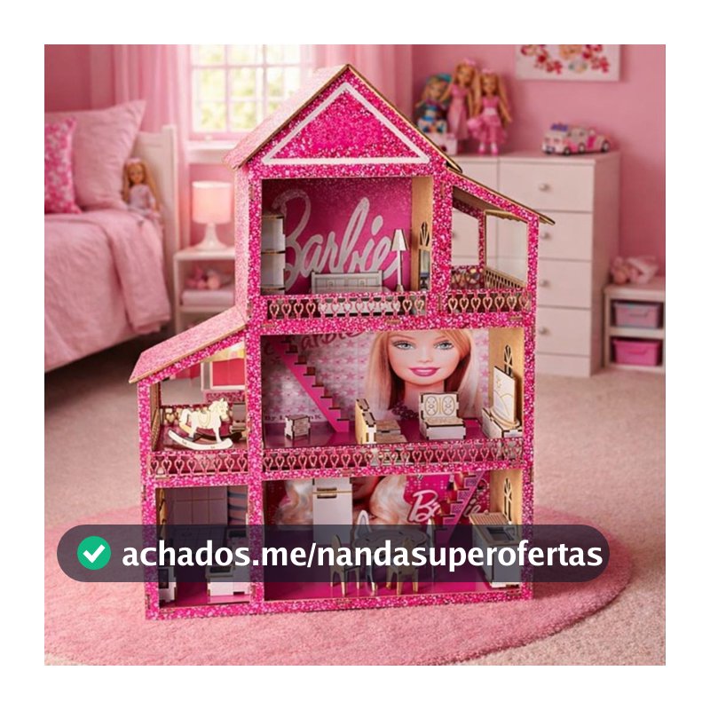 Casa De Boneca Brinquedo Infantil Em Mdf Colorido - Casa + 22 Mini Móveis