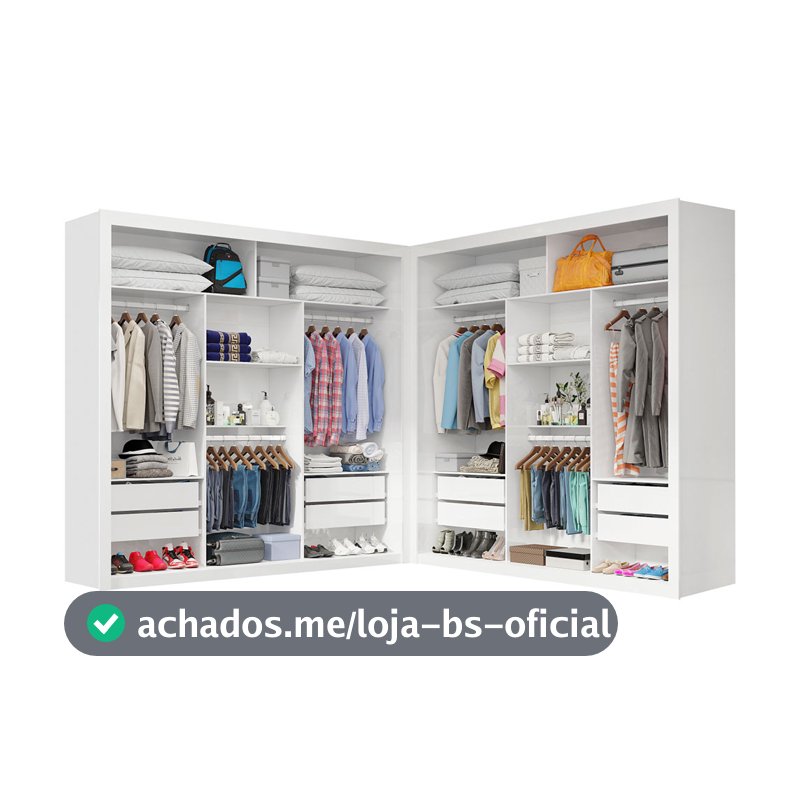 Closet Casal Premium Clarice Com 08 Gavetas Carioca Móveis