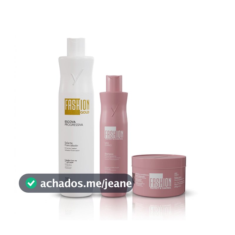 Combo Escova Progressiva 500g + Kit Manutenção Pós-Progressiva 300ml/250g - Fashion Gold
