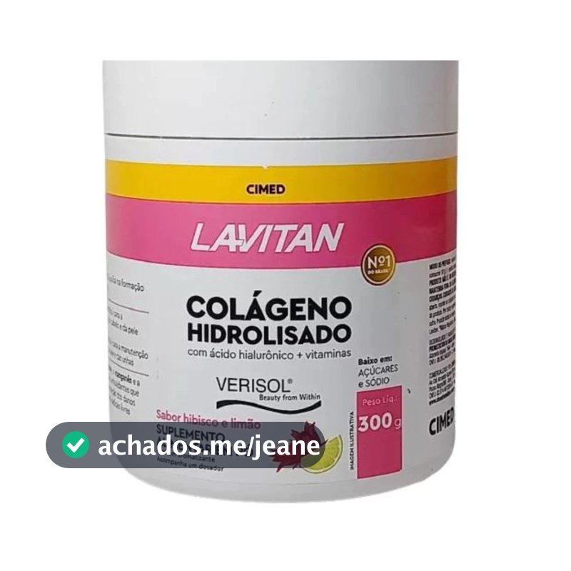 Lavitan Colágeno Hidrolisado Sabor Hibisco E Limão Pote 300g
