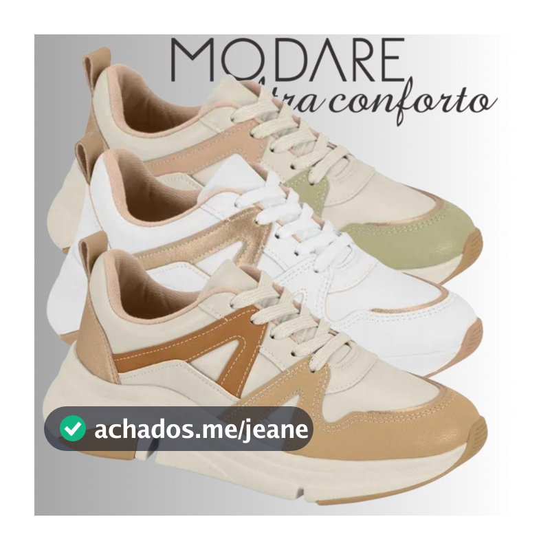 Tenis Feminino Ortopedico Modare Casual Massageador | Lançamento! | Produto Original Modare!