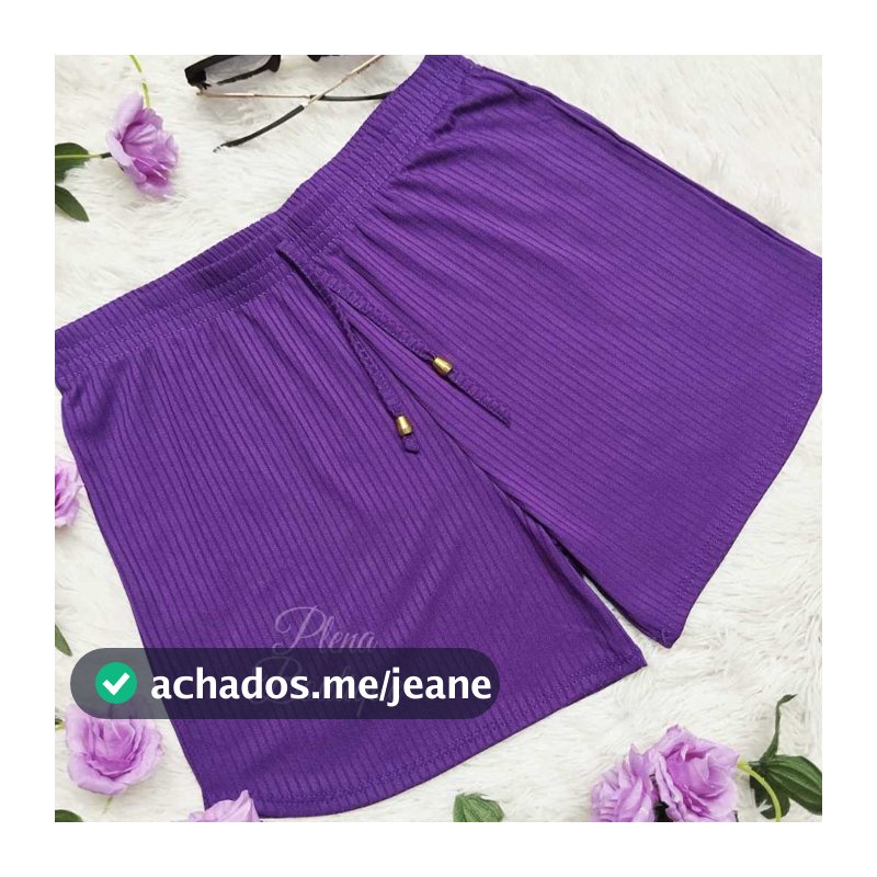 Shorts Feminino Canelado Casual Cores