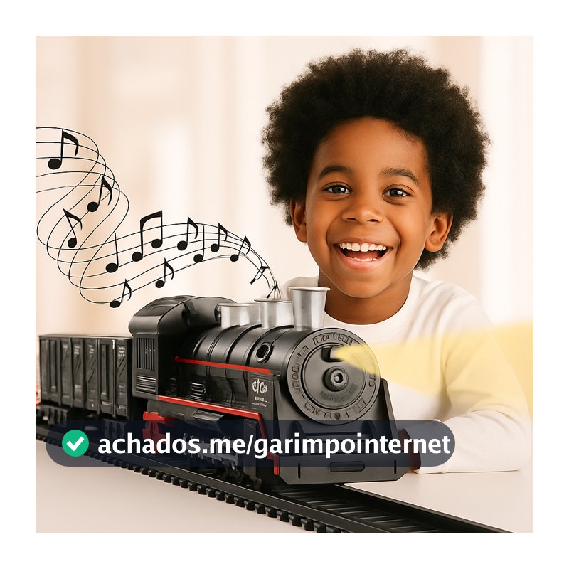Trem de Brinquedo Locomotiva Ferrorama Grande Trilhos com Luzes e Som