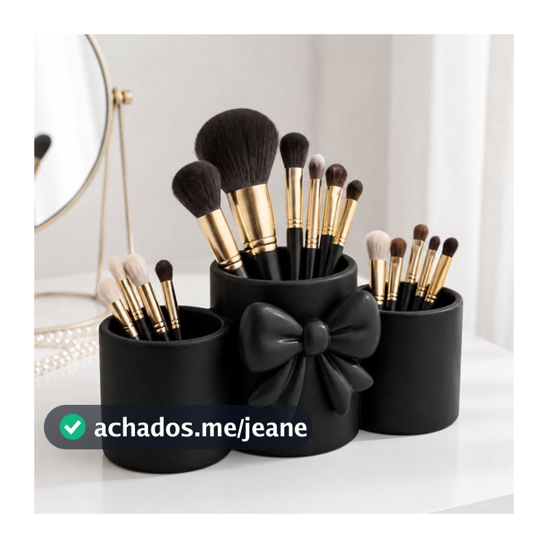 Organizador de Maquiagem Multiuso Laço para Cosméticos Pincéis e Acessórios de Beleza