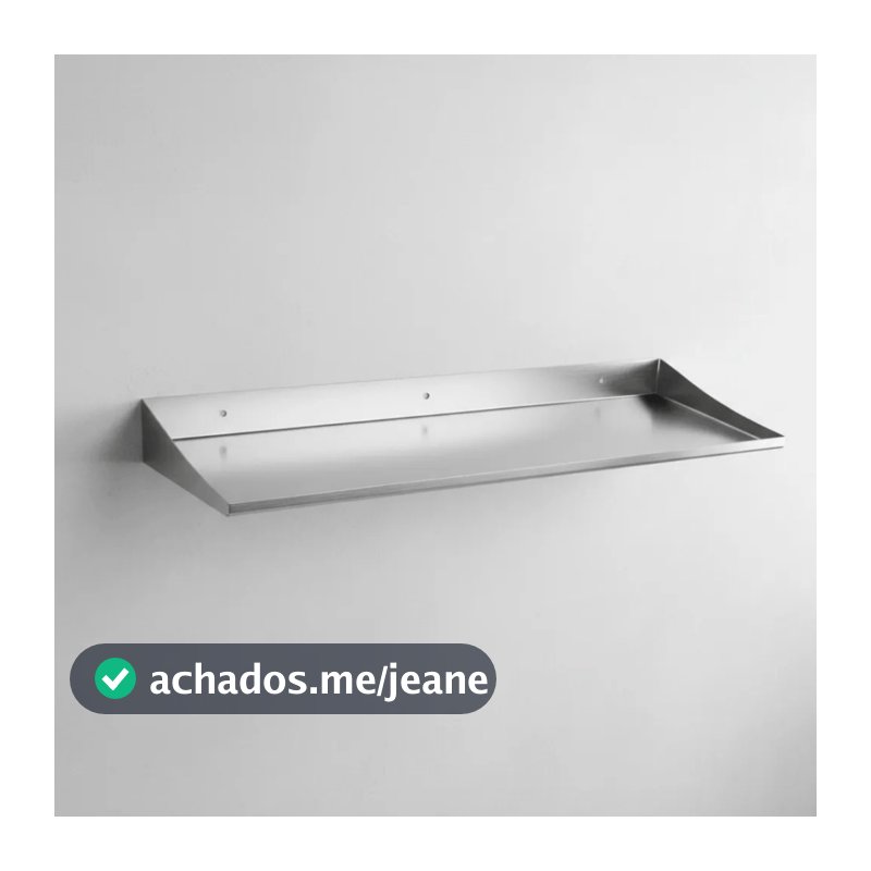 Kit 6 Prateleiras Parede Retangulares Aço Inox 50x12x3 Alta Qualidade Multiuso Área Comercial
