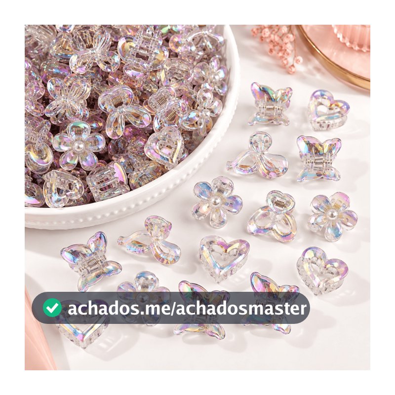 Kit 30 Presilhas de Cabelo Femininas Mini Piranhas Neutras Franja Acessório Brinde Grampo Lembrancinha