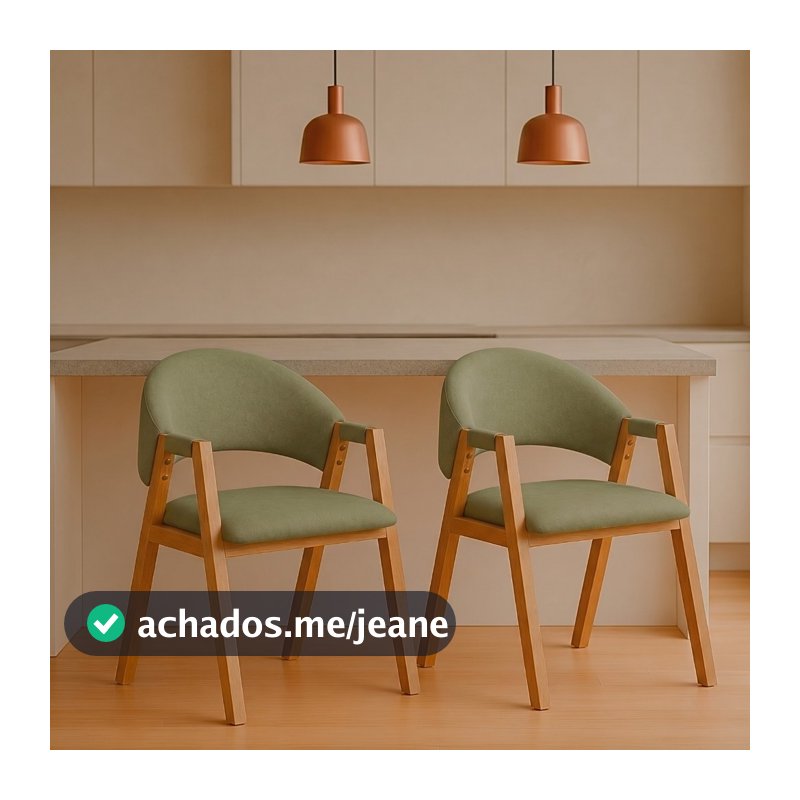 Kit 2 Cadeira de Jantar Moderna Cadeira Madeira Maciça Estofada Cadeira Sala de Jantar Confortavel