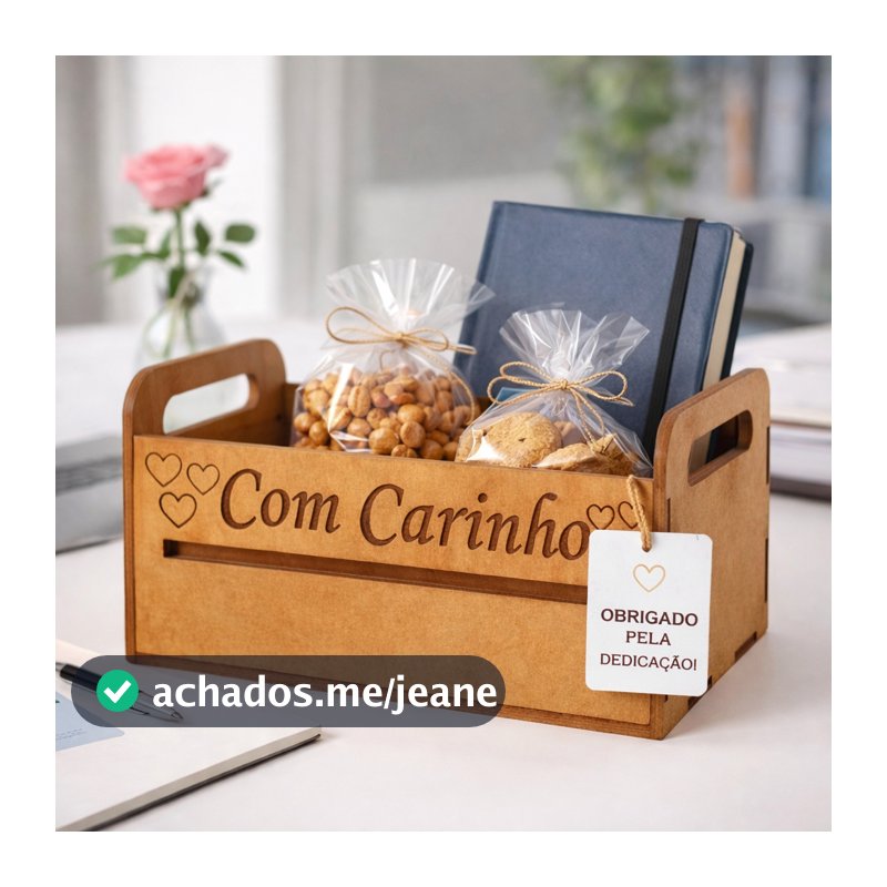Kit 10 Caixotinhos Carinho e Coração 15x10x8 MDF Chocolate Presente Cesta Caixa Organizadora Multiuso