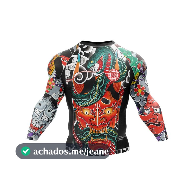 Rashguard Jiu Jitsu Luta Nikkyo Irezumi Tattoo Hannya Oni