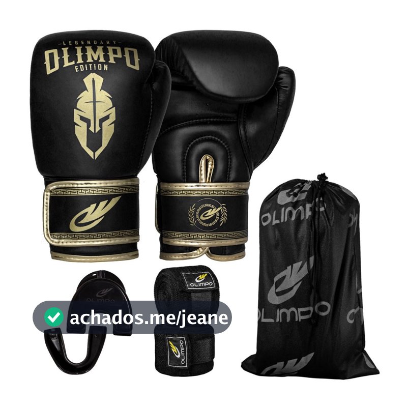 Luva De Boxe Muay Thai + Bandagem 5M + Bucal + Case Kickboxing  Legendary Edition Olimpo Esportes