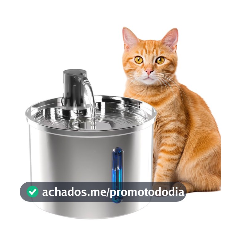 3l Fonte De Água De Aço Inoxidável Para Gatos E Cãe Newpet- Bivolt