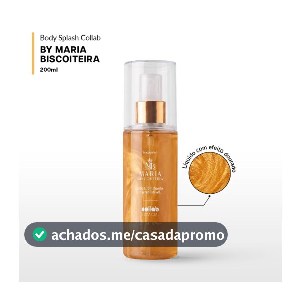 BODY SPLASH MARIA BISCOITEIRA 200ML PERFUME FLORAL COM BAUNILHA