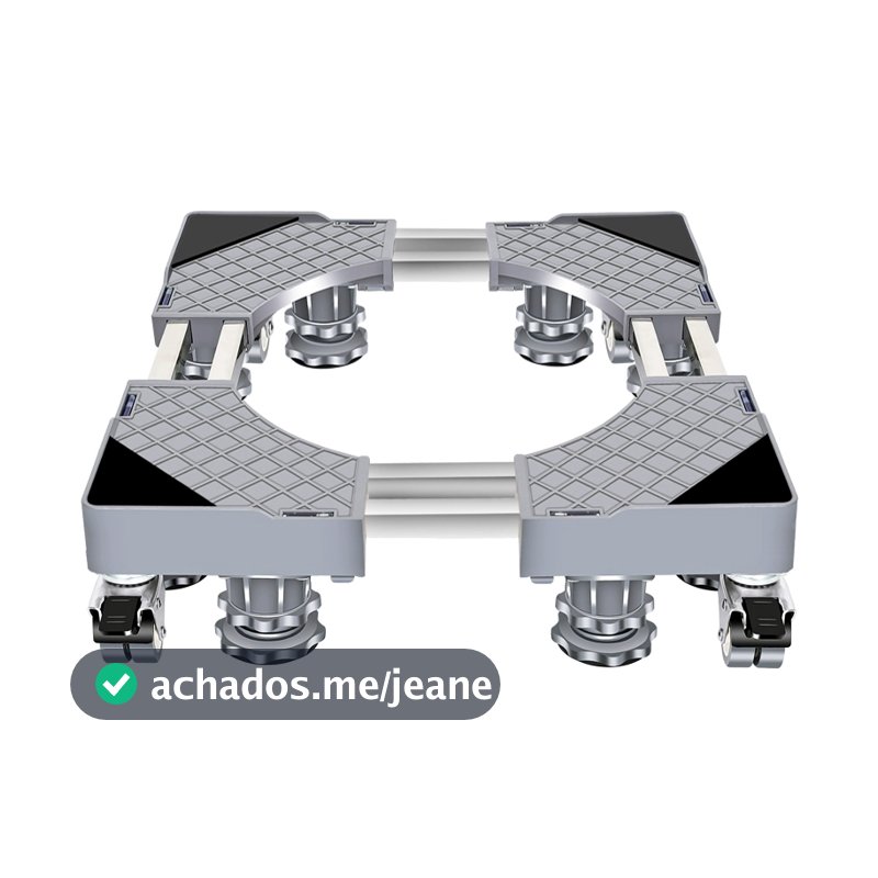 Suporte Para Geladeira / Maquina De Lavar E Fogão Inox Com Rodinhas Base Carrinho Móvel Flexível