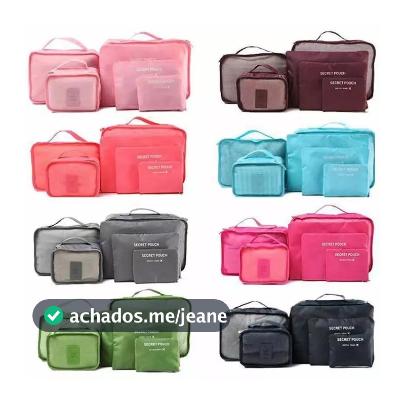 Organizador De Mala De Bagagem Viagem Kit 6 Necessaire Bolsa