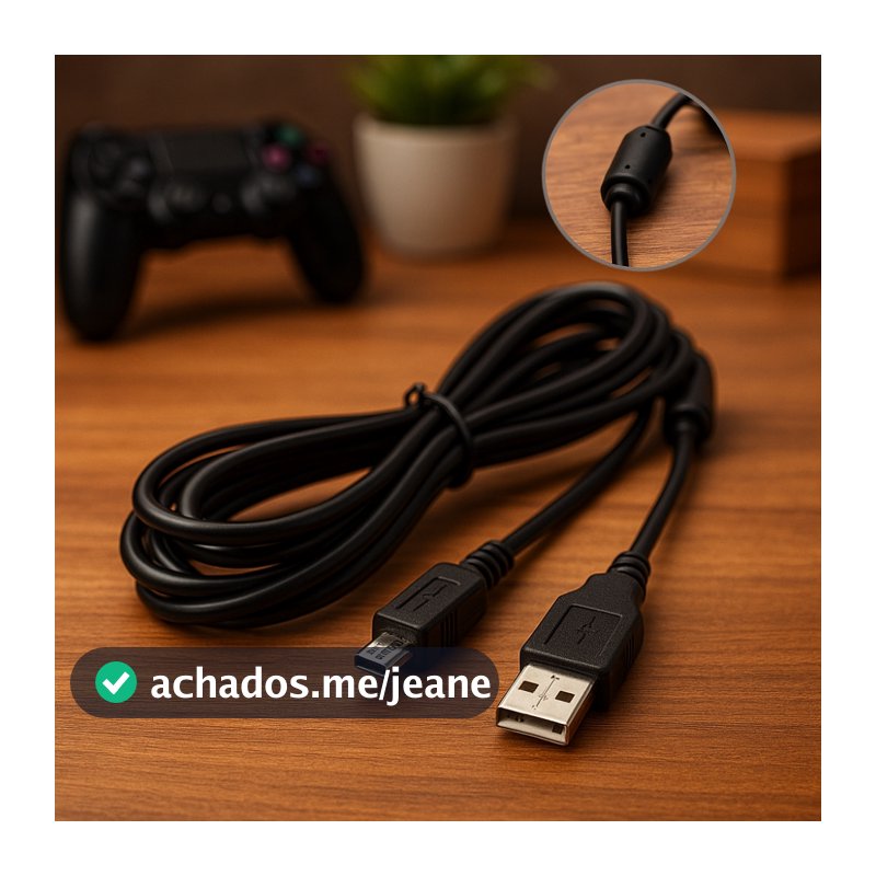Cabo Carregador Controle PS4 1.8M USB V8 Para Playstation 4 Rápido e Compatível Manete videogame Pc
