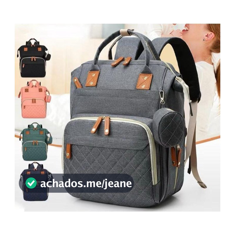 Mochila Bolsa Maternidade Mamãe Bebê Impermeável Porta mamadeira Fralda Menina Menino Lina Bolsas Shop