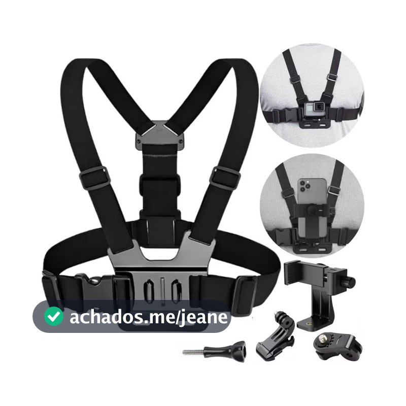 Suporte de peito ajustável para telefones celulares e câmeras GoPro para peito de motocicleta e bicicleta Envio rápido