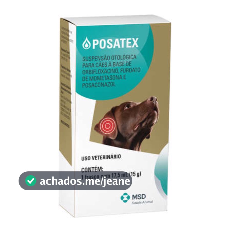 Posatex Remédio 17,5 ml Otite Cães Anti-inflamatório 17,5ml
