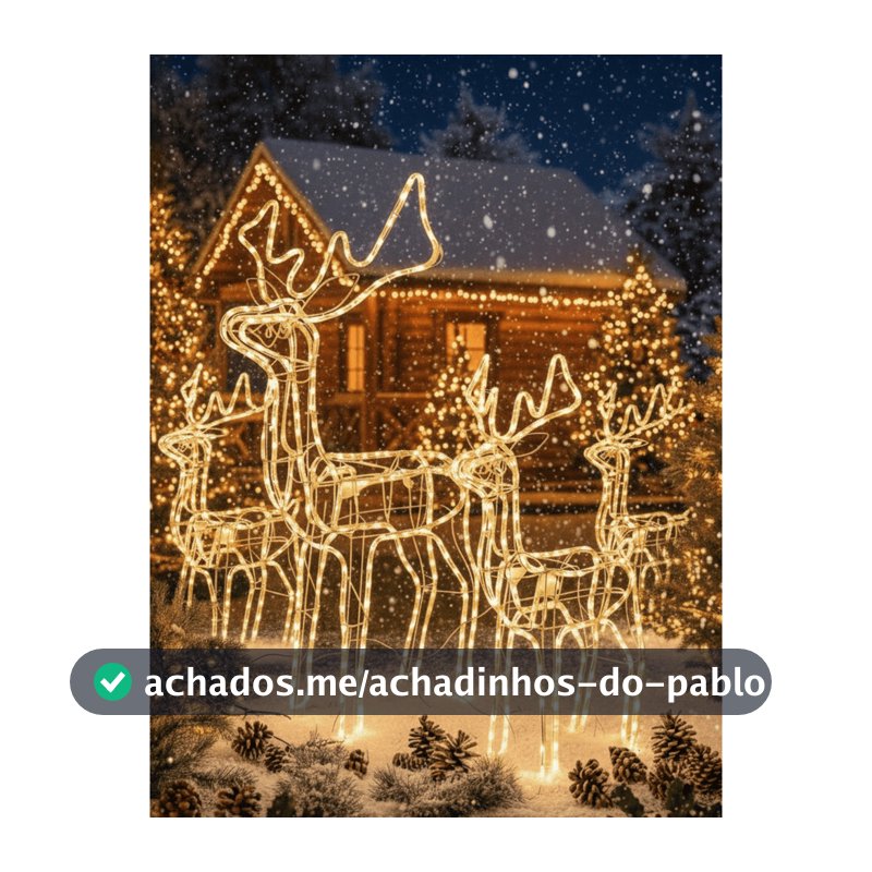 Rena de Led com Movimentos Decoração de Natal Luxo