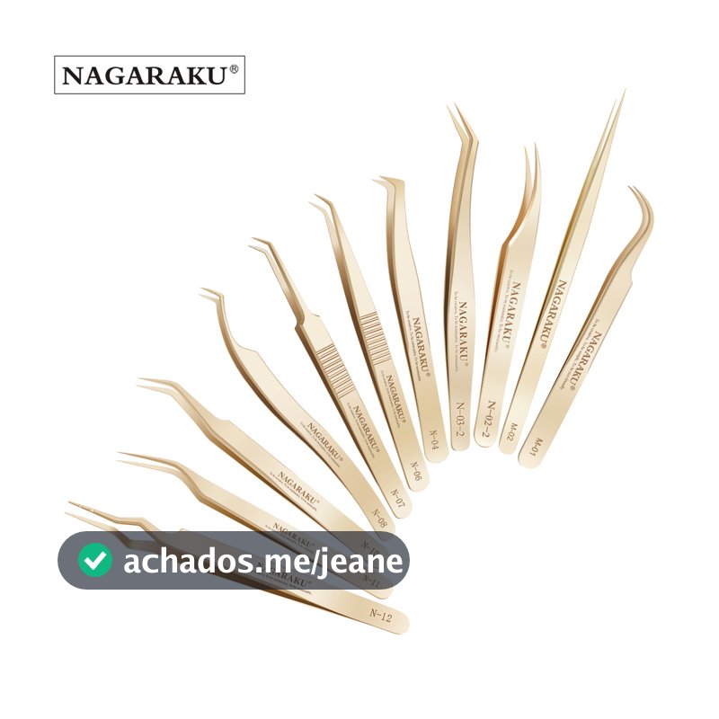 Pinça De Extensão De Cílios NAGARAKU Golden Tweezers Procedimento De Alta Precisão