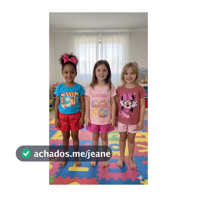 Conjunto Infantil Feminino- Menina Blusa + Short Saia - Estampas variadas