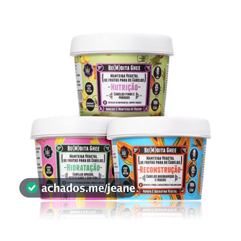 Kit Lola Cosmetics Cronograma Capilar Be(m) dita Ghee 3x100g