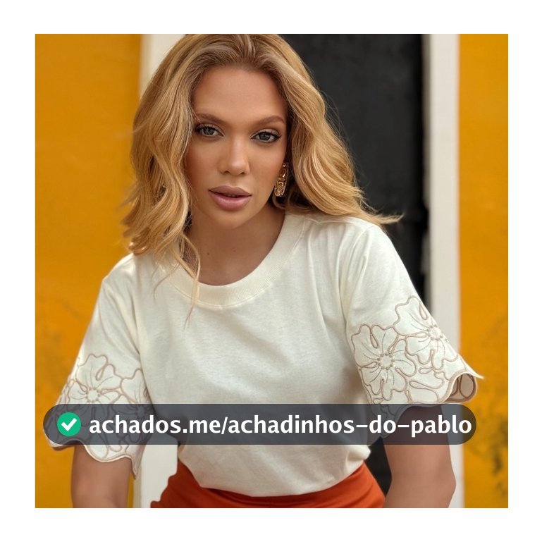 Blusa T-Shirt Feminina Luxo Bordada Algodão Premium Elegante