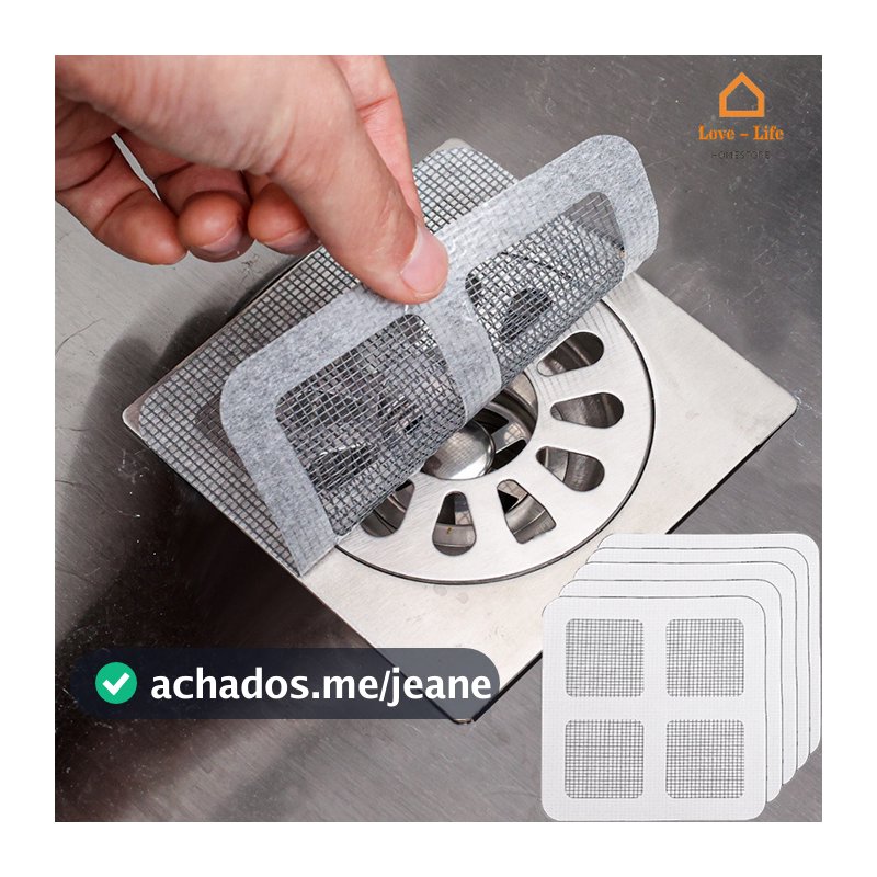 5 Pcs/Kit Cozinha Esgoto De Anti-Obstrução Filtro Descartável Autocolante De Malha De Multiuso Conveniente Piso De Chuveiro Captador De Cabelo
