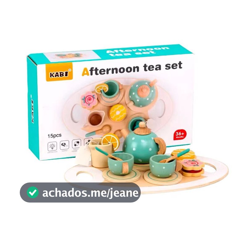 Brinquedo Madeira Kit Chá Café Bule Xicara Infantil Montessori Pedagógico