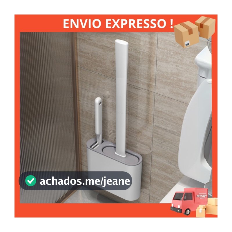 2 em 1 Escova de Silicone para Vaso Sanitário - Base de Banheiro Privada Alta Eficiência