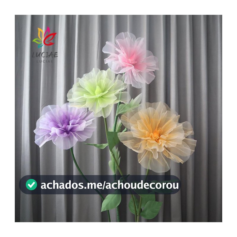 LUCIAE Flores De Rosa Artificiais , Gaze Gigante De 40/50/60 Cm , Simulada , Flor De Fio Para Exibição De Piso