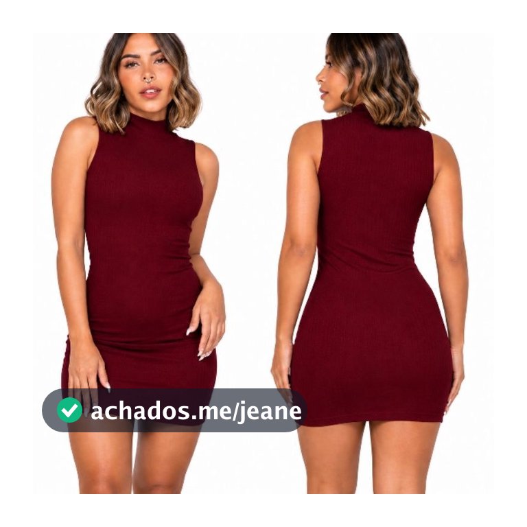 Vestido Tubinho Preto Justo Gola Alta Curto Sexy Festa Balada Manga Cavada