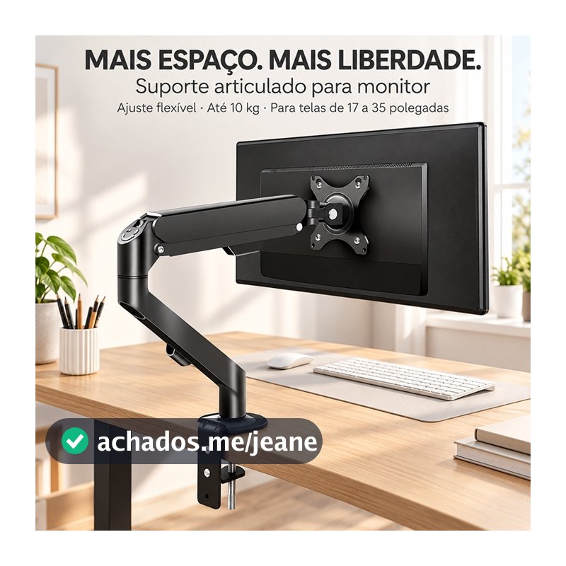 Suporte de Monitor Ajustável 17-34 Polegadas - Pendura de Parede, Elevação Livre para Escritório U1