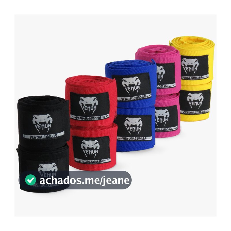 Bandagem de Boxe 4 Metros Venum Treinos Muay Thai Artes Marciais Fechamento por Velcro