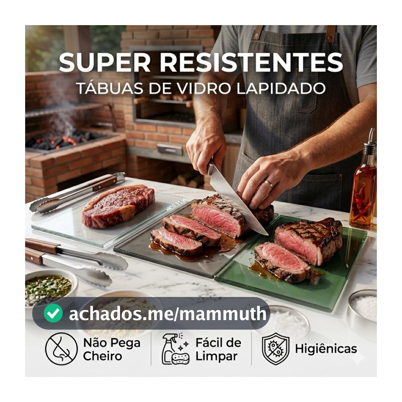 TABUA DE CHURRASCO INQUEBRAVEL VIDRO 8MM