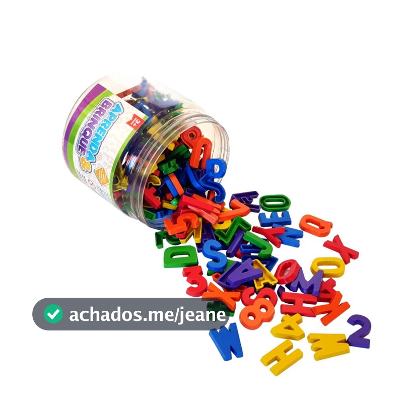 Alfabeto Movel Letras e Numeros 200 Peças Brinquedo Didatico Infantil Educativo