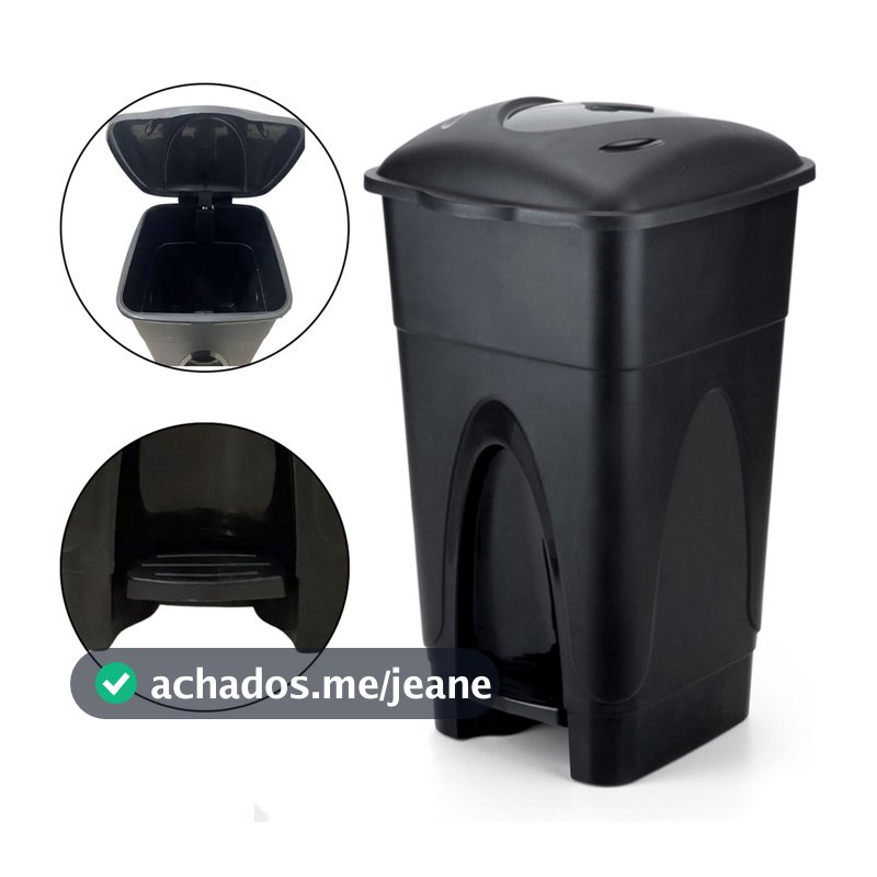 Lixeira Cesto Com Pedal 65L Lixo Residência Bar Jardim Casa INJEPLASTEC 	161