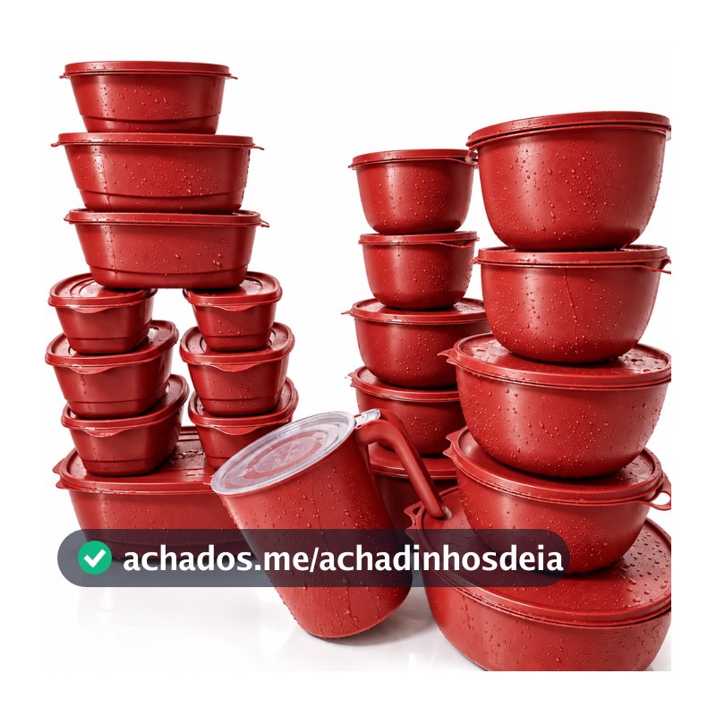 Conjunto de 21 Potes Plásticos com Tampa para Marmitas e Mantimentos