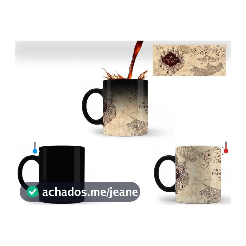 Caneca Mágica Harry Potter Mapa Do Maroto Mega Oferta Presente Divertido Criativo