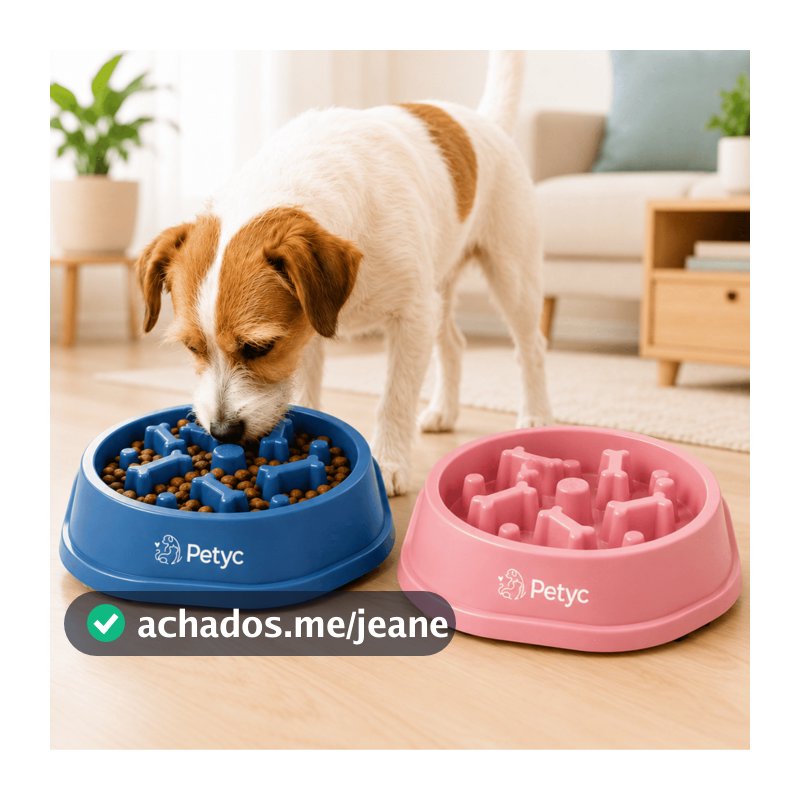 Comedouro Lento Labirinto Educativo Petyc Antiderrapante Cães e Gatos Food Timer Anti Stress Alimentação Gradual