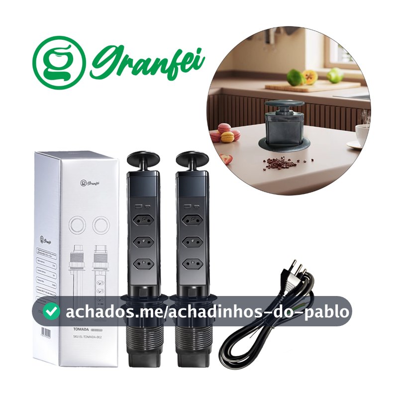Torre Multiplug Embutir Multiplug com USB 5V e Tomadas 3 Pinos