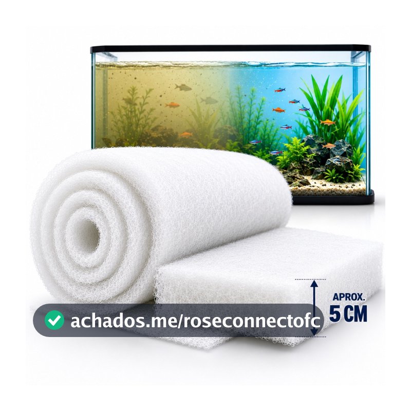 Manta Filtro para Aquário de Peixes Acrilica Perlon Ultra Grossa - 5cm Espessura - Aquários Lagos