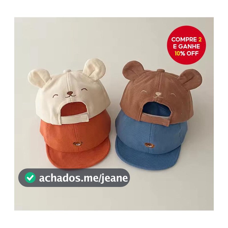 Chapéu de Pelúcia para Bebê com Orelhas de Urso, Ajustável, Macio e Quente | Gorro Unissex para Bebê | Design de