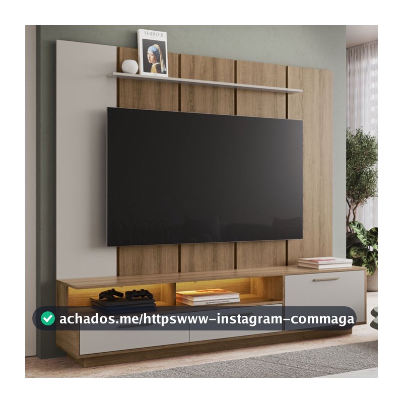 Estante para TV para TV Até 75 Polegadas Ravenna 1 Porta 2 Gavetas com Led - Art In Móveis