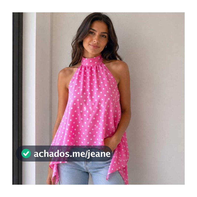 Blusa Feminina Bata Com Gola Alta Frente Única Poá