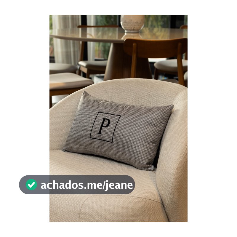 Almofada Personalizada Rineira Baguete 50x30 Xadrez Luxo Pied Poule