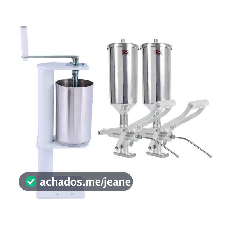 Kit Masseira Máquina Modeladora de Churros Fuso Tubo + 2 Doceiras Recheador Recheadeira de Alumínio 2 Litros + Espanhol