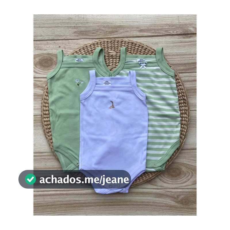 Kit 3 Body Bebê Menina Regata Alcinha 100% algodão Bordado Roupa Infantil de verão Enxoval