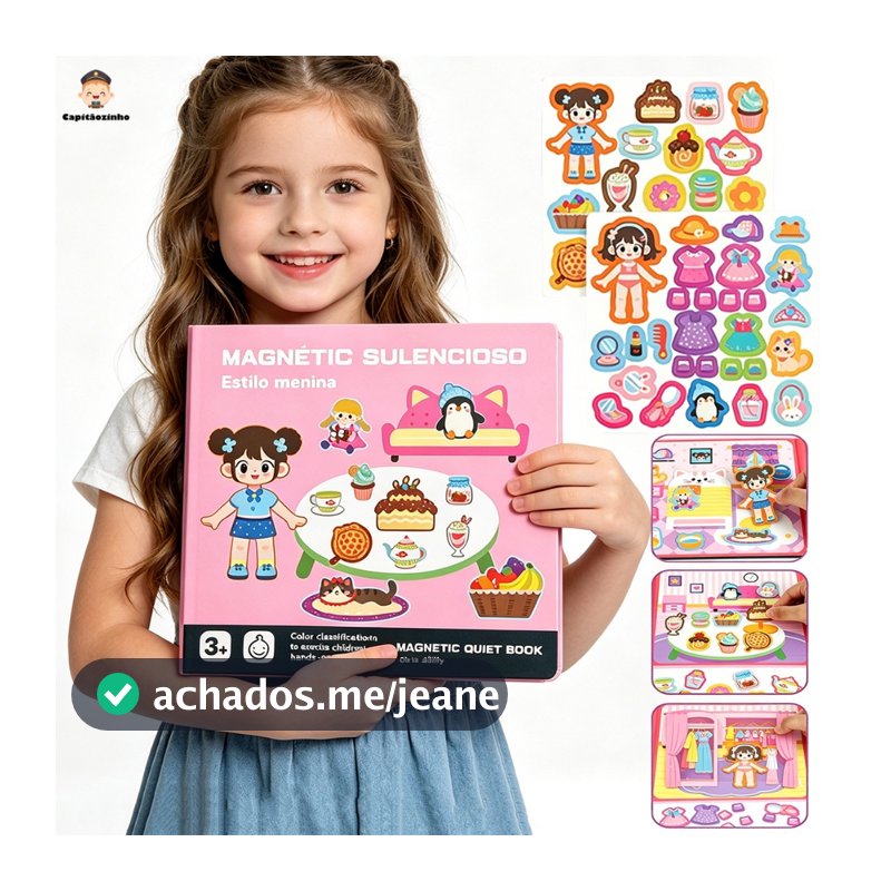 Quebra-cabeça Magnético Infantil, Vestir Princesa 3-6 Anos Meninos e Meninas Brinquedo Educativo